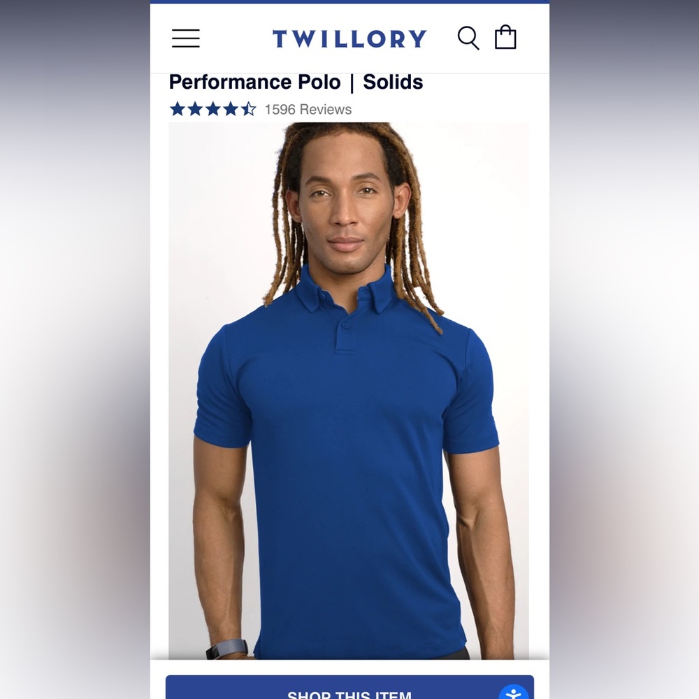 Twillory Athletic Men's Blue Polo Shirt